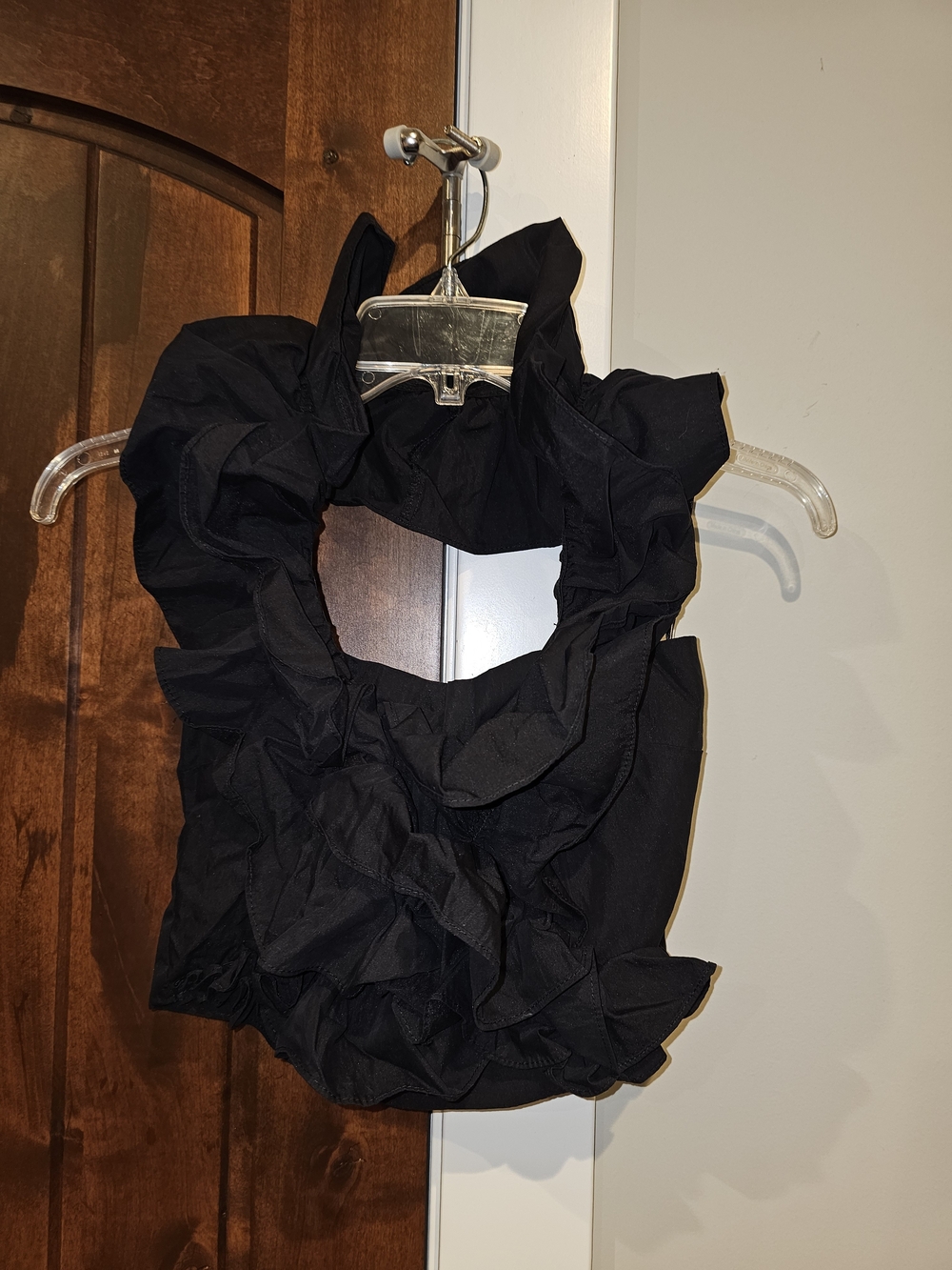 EUC Ruffled Black Halter Camisole - Women